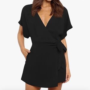 Top Shop Black Mini Wrap Dress